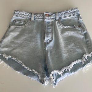 High rise button fly shorts